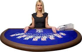 Live casino table with professional dealer